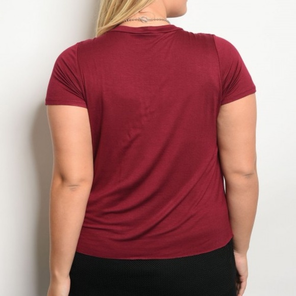 +sz Distressed tee w/mesh - Picture 2 of 4